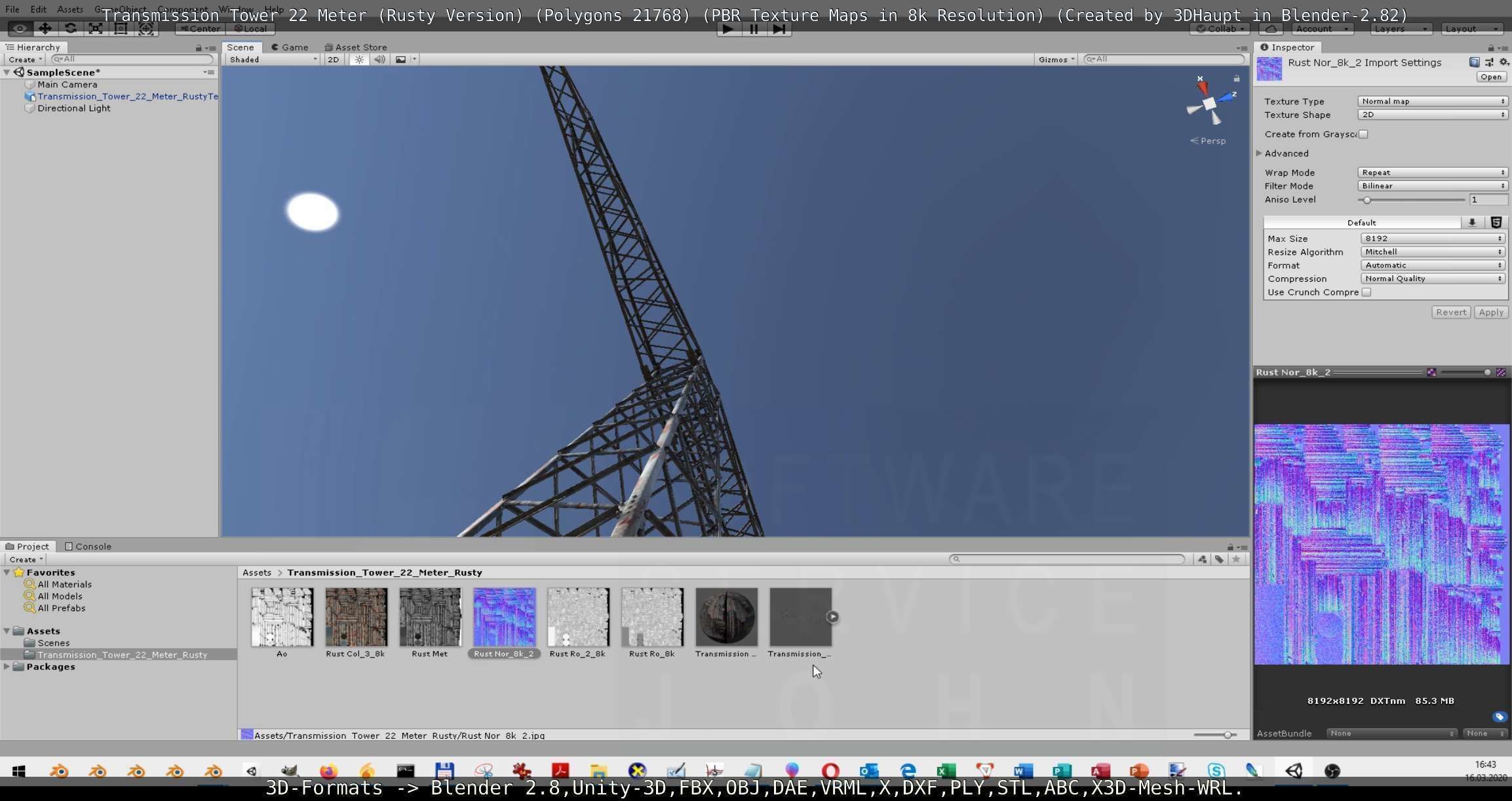 Transmission Tower 22 Meter Rusty Version Low-poly 3D model_93