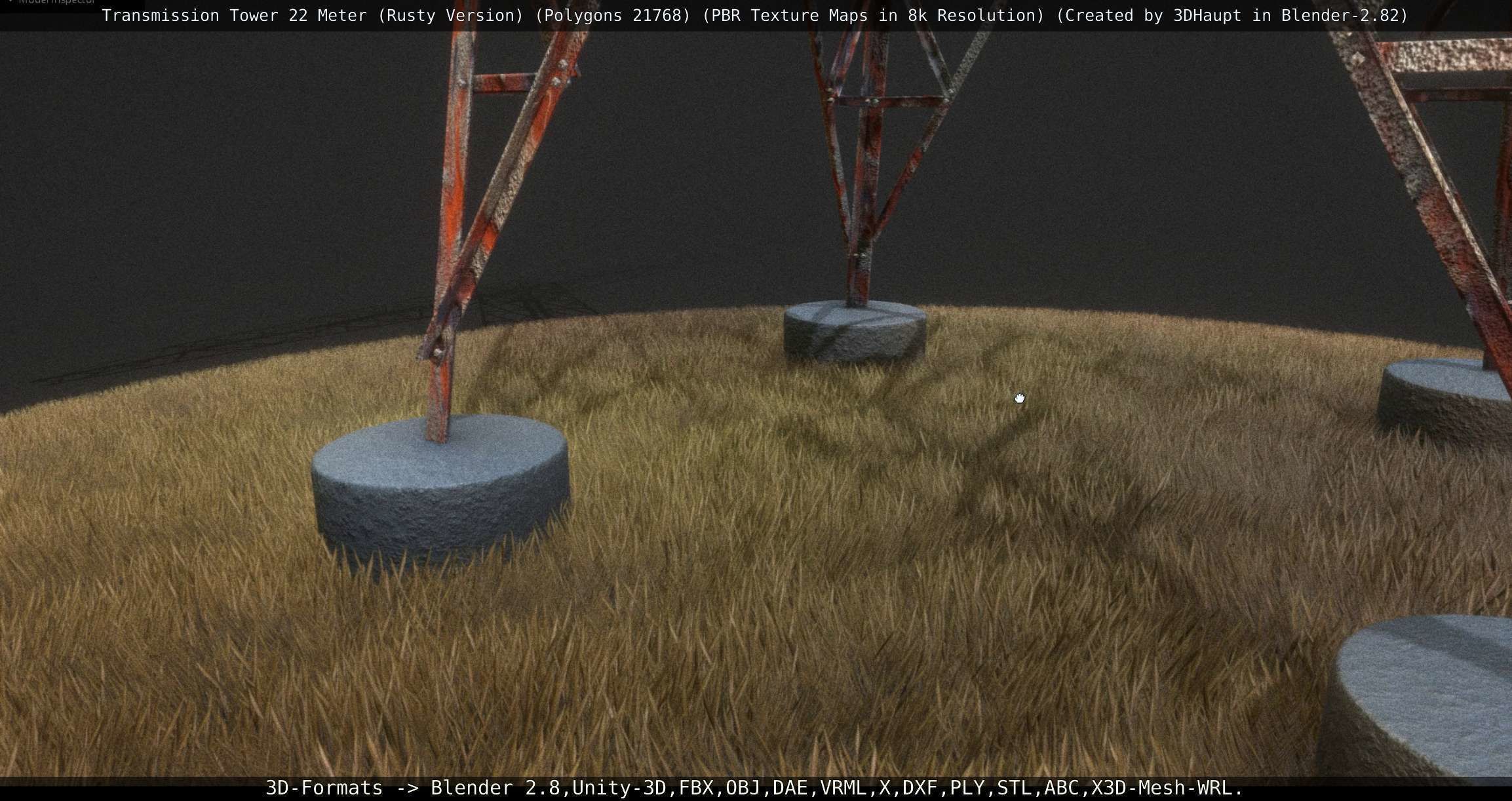 Transmission Tower 22 Meter Rusty Version Low-poly 3D model_13