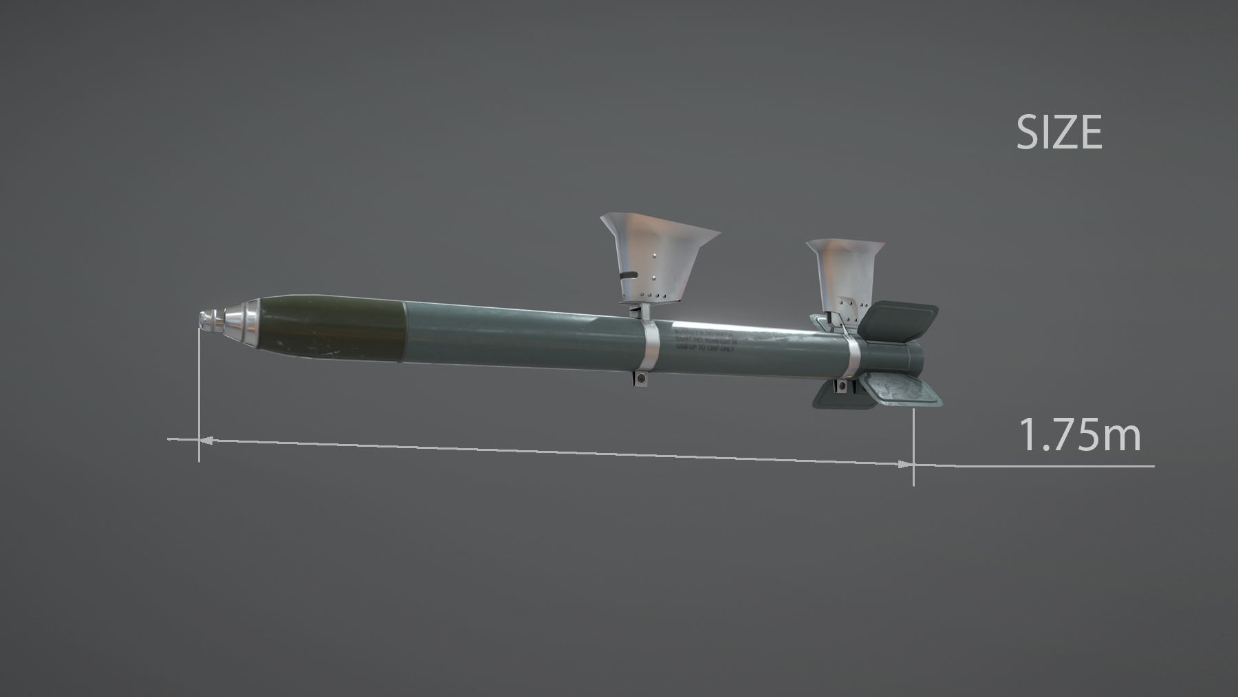 US Rocket HVAR Low-poly 3D model_8