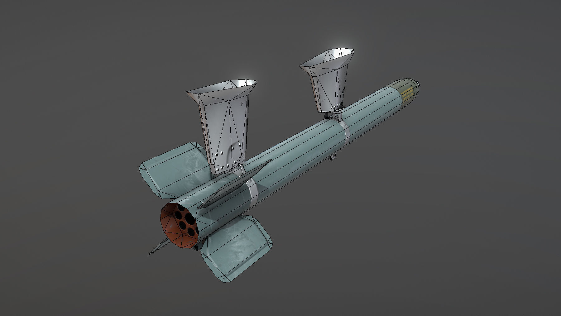 US Rocket HVAR Low-poly 3D model_10