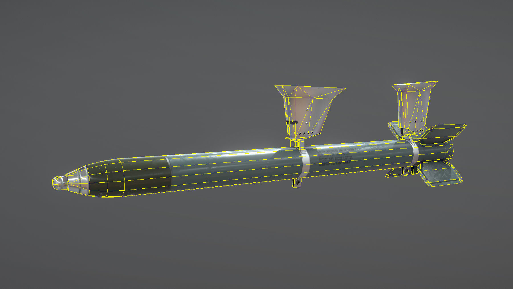 US Rocket HVAR Low-poly 3D model_12