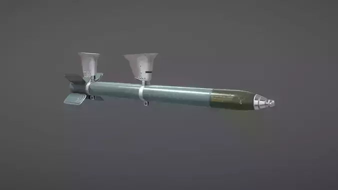 US Rocket HVAR Low-poly 3D model
