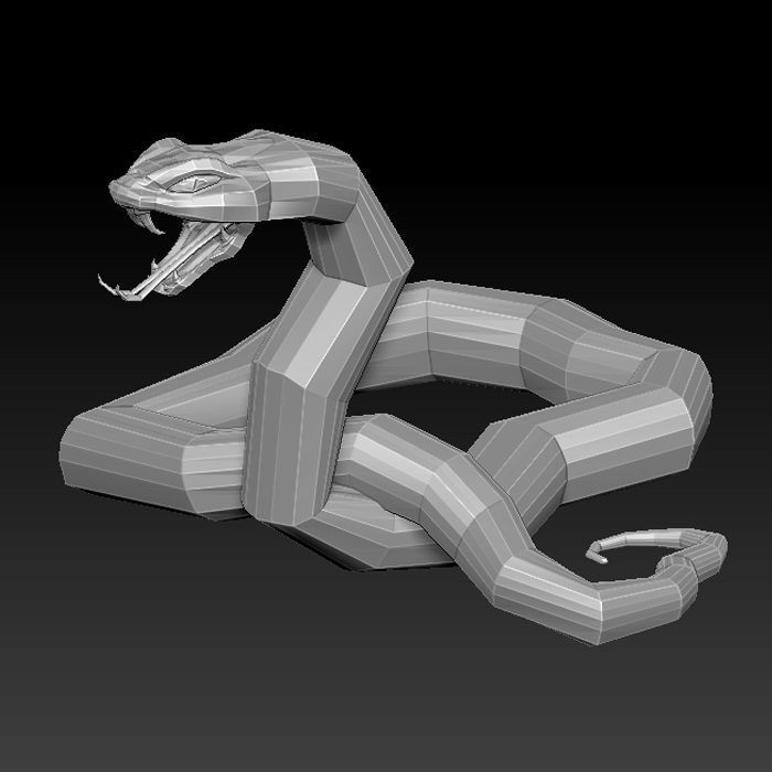 3D SNAKE LOWPOLY Low-poly 3D model_4