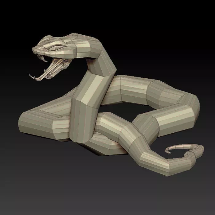 3D SNAKE LOWPOLY Low-poly 3D model_0