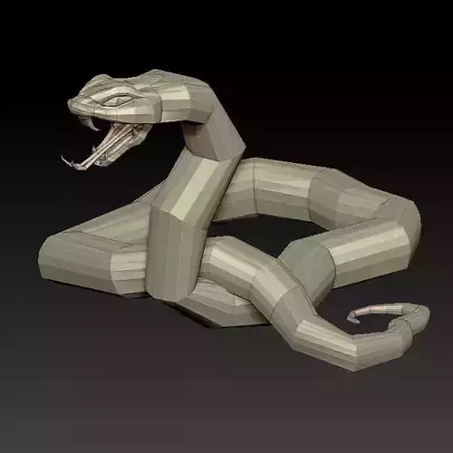 3D SNAKE LOWPOLY Low-poly 3D model