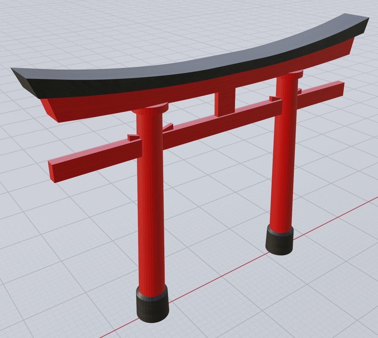 Japanese Torii in styles of Kasuga and Hachiman and Myojin 3D model_6