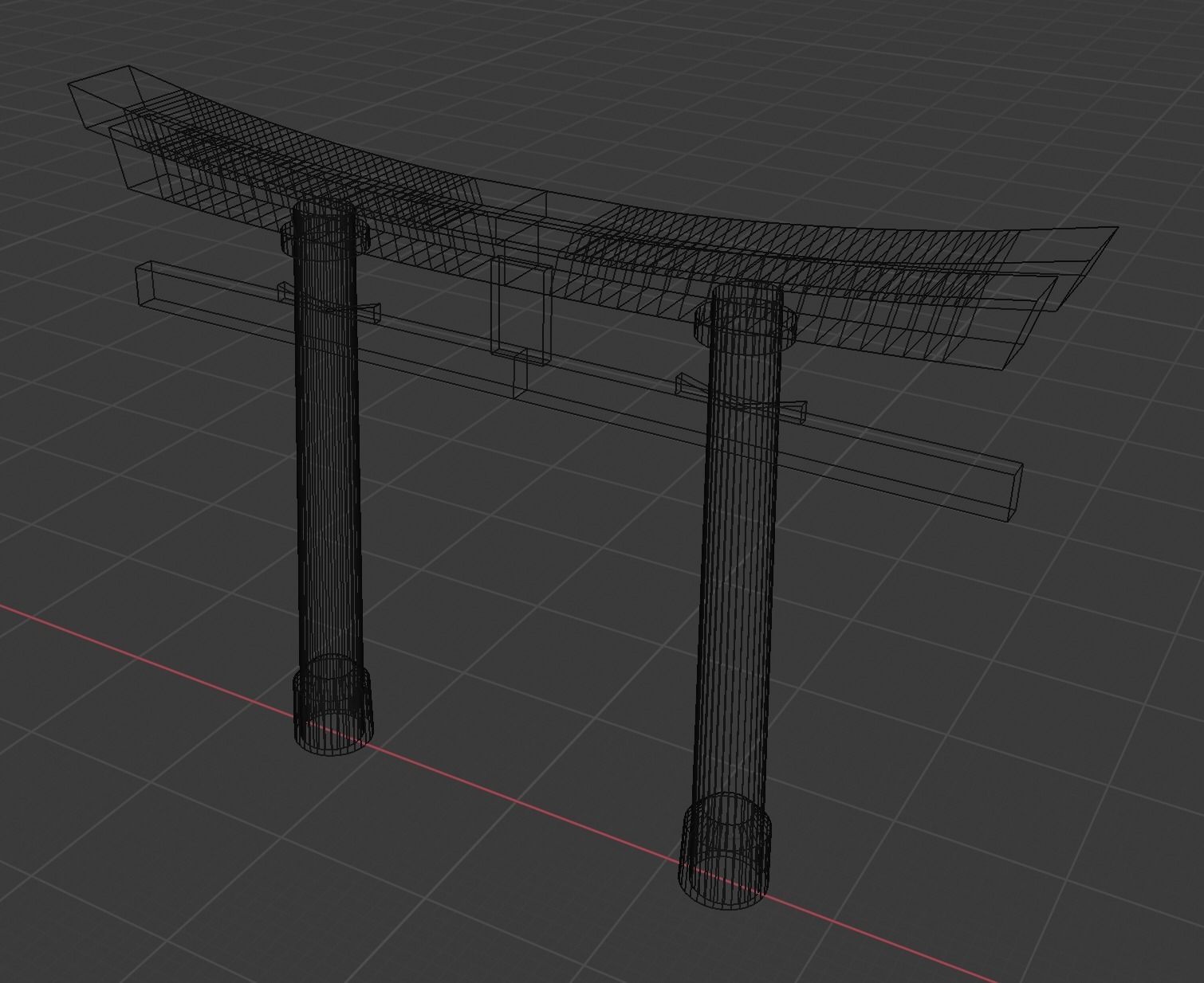 Japanese Torii in styles of Kasuga and Hachiman and Myojin 3D model_8