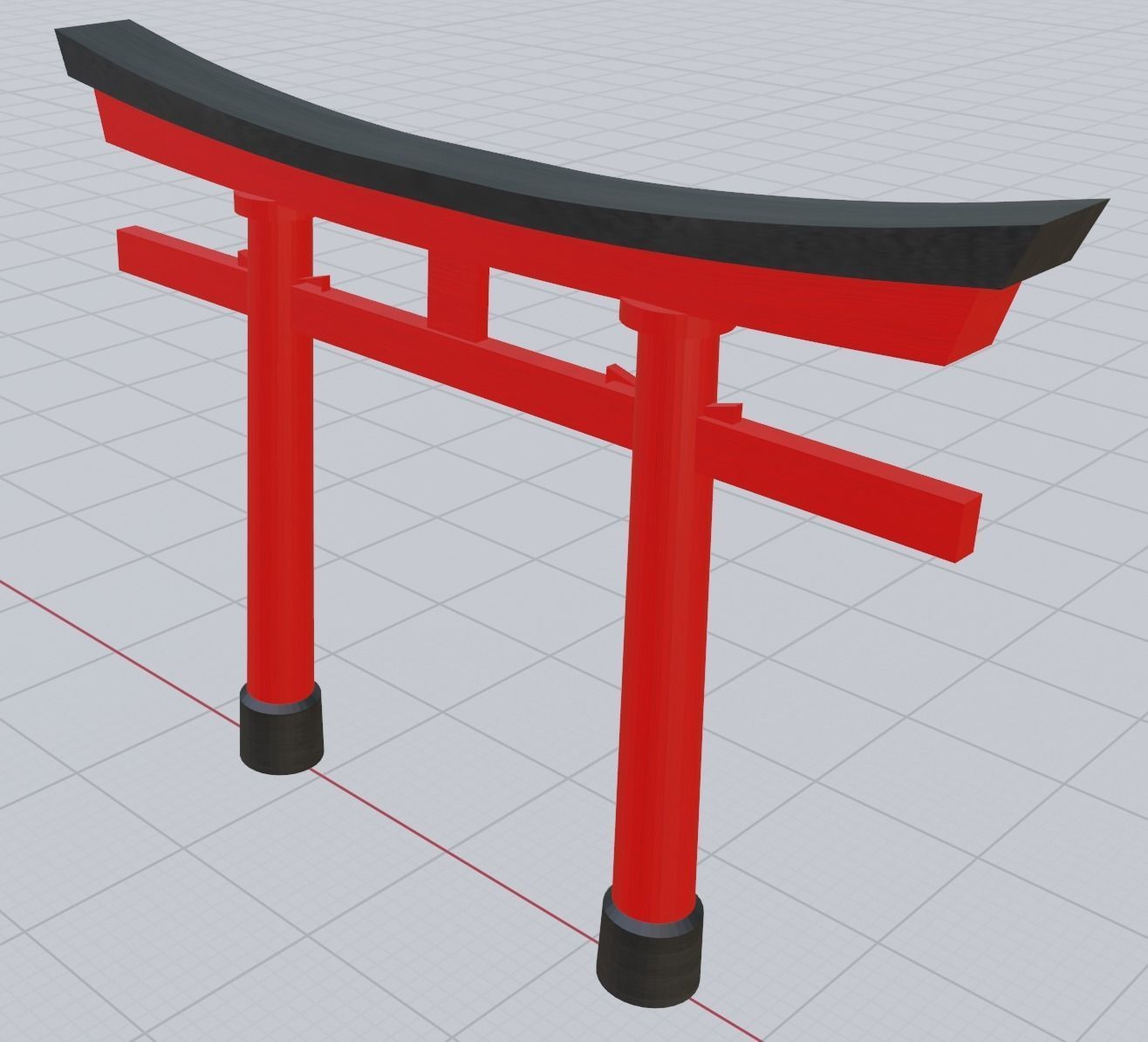 Japanese Torii in styles of Kasuga and Hachiman and Myojin 3D model_5