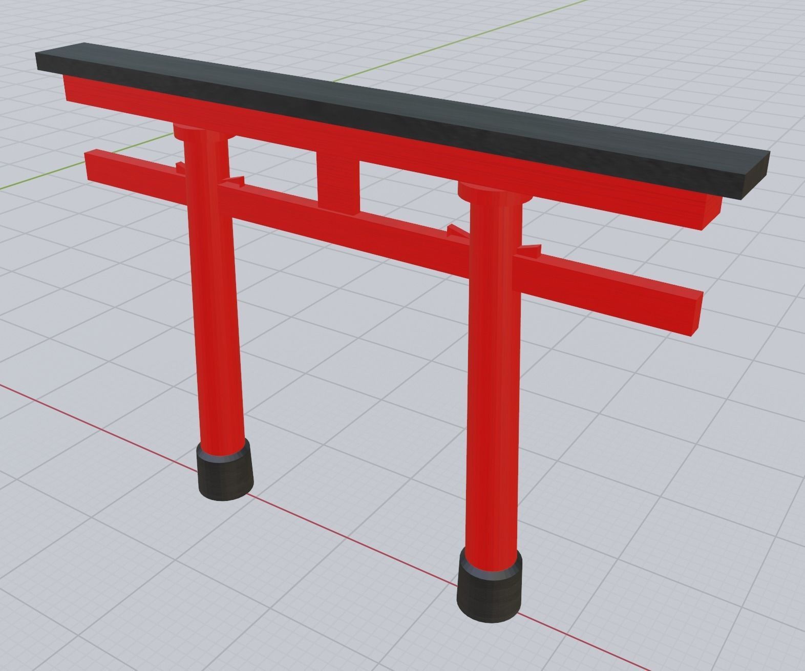 Japanese Torii in styles of Kasuga and Hachiman and Myojin 3D model_15