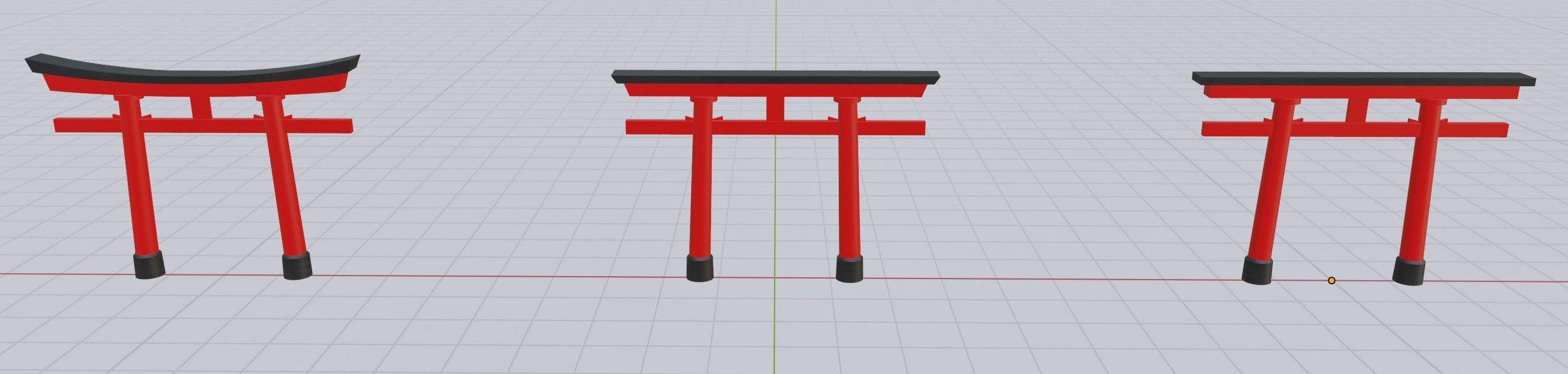 Japanese Torii in styles of Kasuga and Hachiman and Myojin 3D model_1