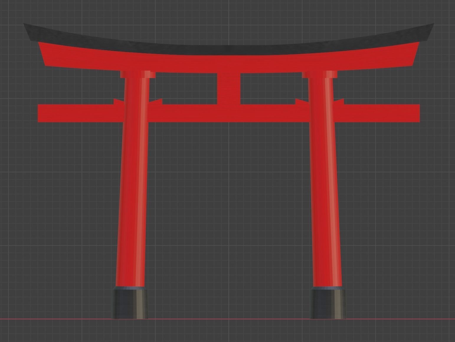 Japanese Torii in styles of Kasuga and Hachiman and Myojin 3D model_4