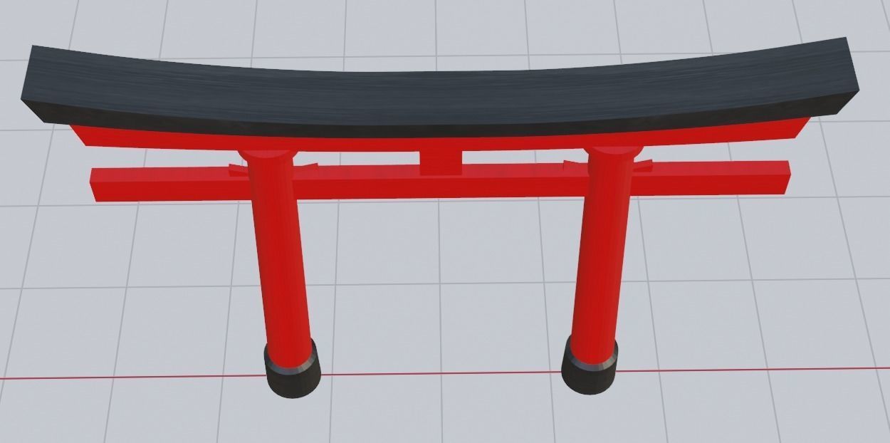 Japanese Torii in styles of Kasuga and Hachiman and Myojin 3D model_7