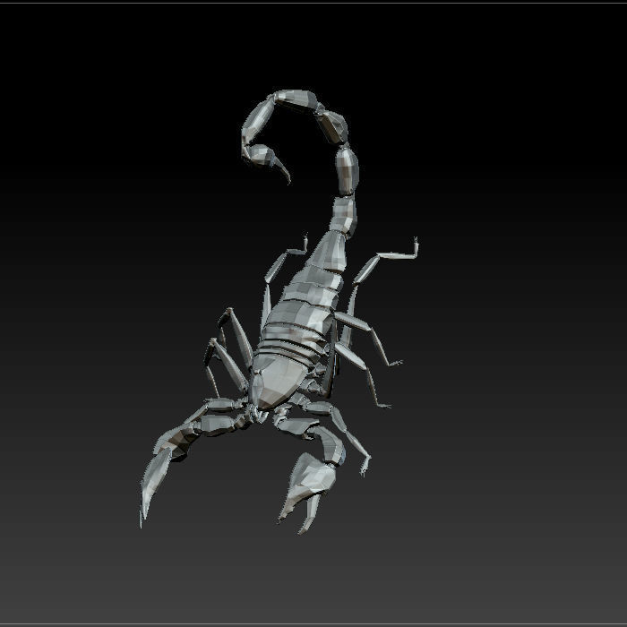 3D SCORPION metal Low-poly 3D model_5