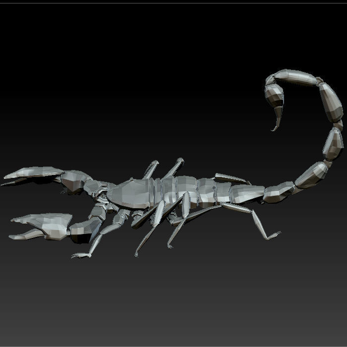 3D SCORPION metal Low-poly 3D model_3