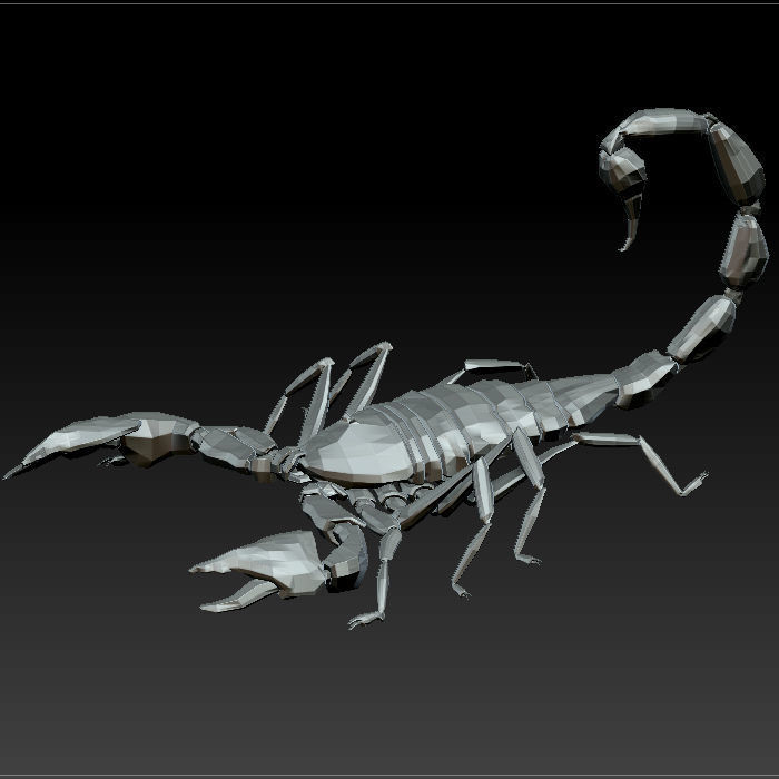 3D SCORPION metal Low-poly 3D model_4