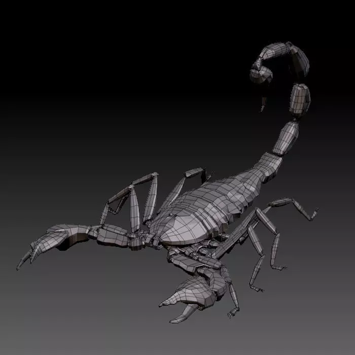 3D SCORPION metal Low-poly 3D model_0