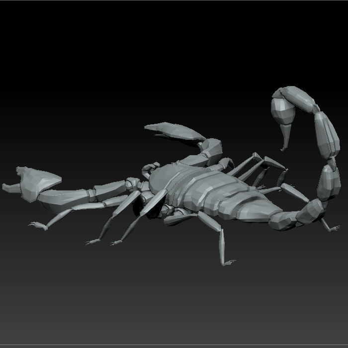 3D SCORPION metal Low-poly 3D model_2