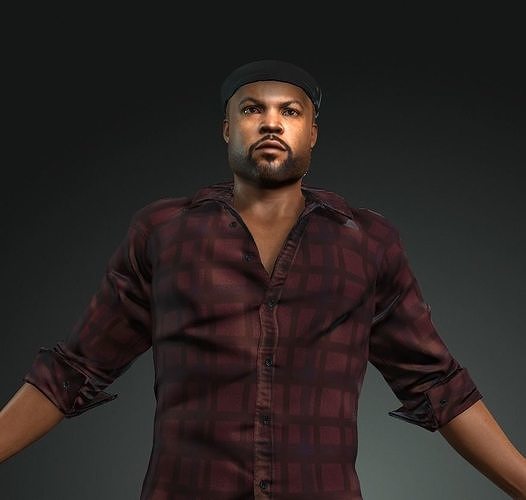 character design for actor ice cube Low-poly 3D model