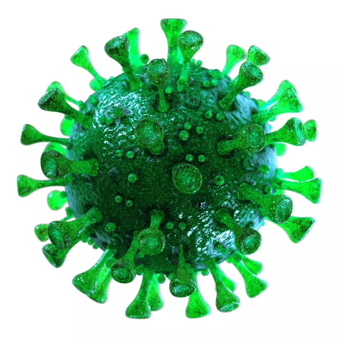 Coronavirus SARS-CoV-2 - Green Low-poly 3D model