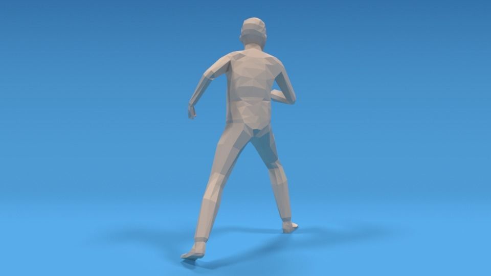 Low Poly Kid Fighting Low-poly 3D model_3