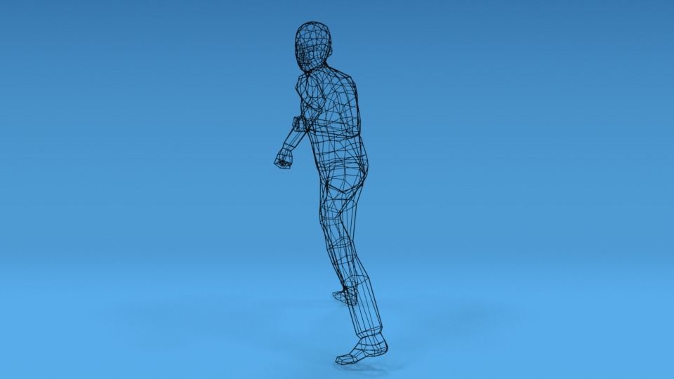 Low Poly Kid Fighting Low-poly 3D model_11