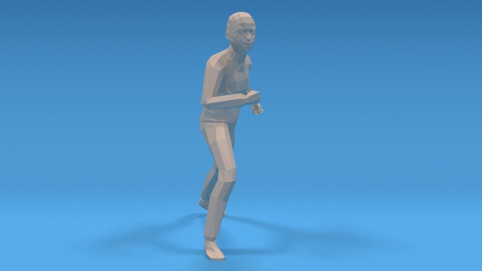 Low Poly Kid Fighting Low-poly 3D model_6