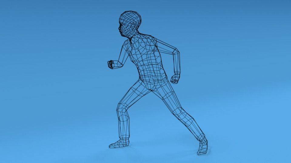 Low Poly Kid Fighting Low-poly 3D model_9