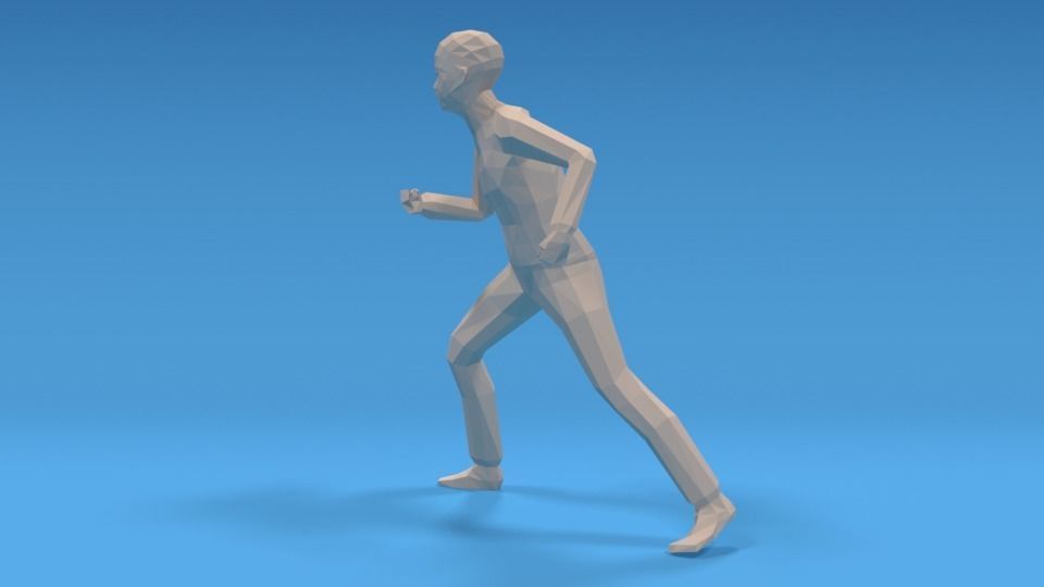 Low Poly Kid Fighting Low-poly 3D model_1