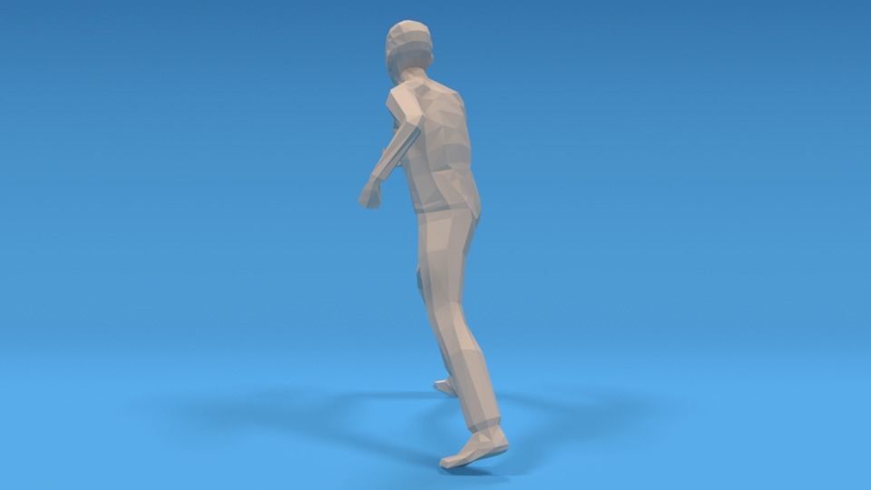 Low Poly Kid Fighting Low-poly 3D model_2