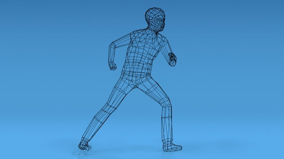 Low Poly Kid Fighting Low-poly 3D model_13