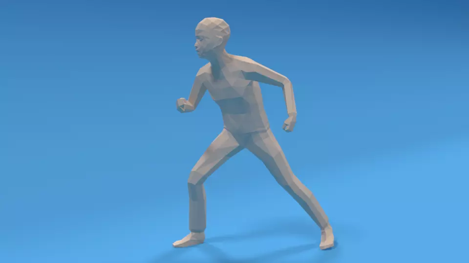 Low Poly Kid Fighting Low-poly 3D model_0