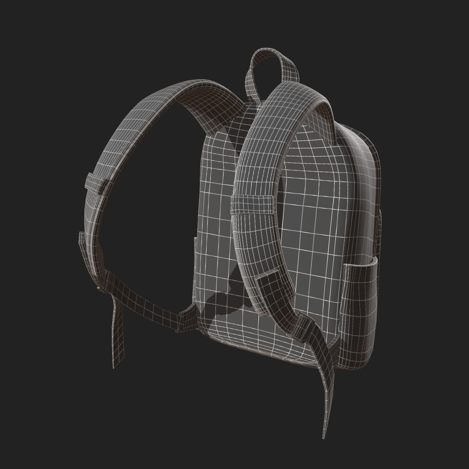 Backpack Camping Generic military combat soldier armor scifi  Low-poly 3D model_9