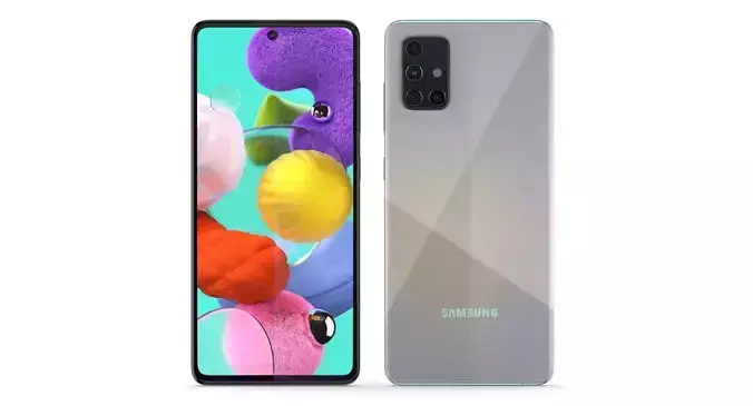 Samsung Galaxy A51 Prism Crush Silver 3D model