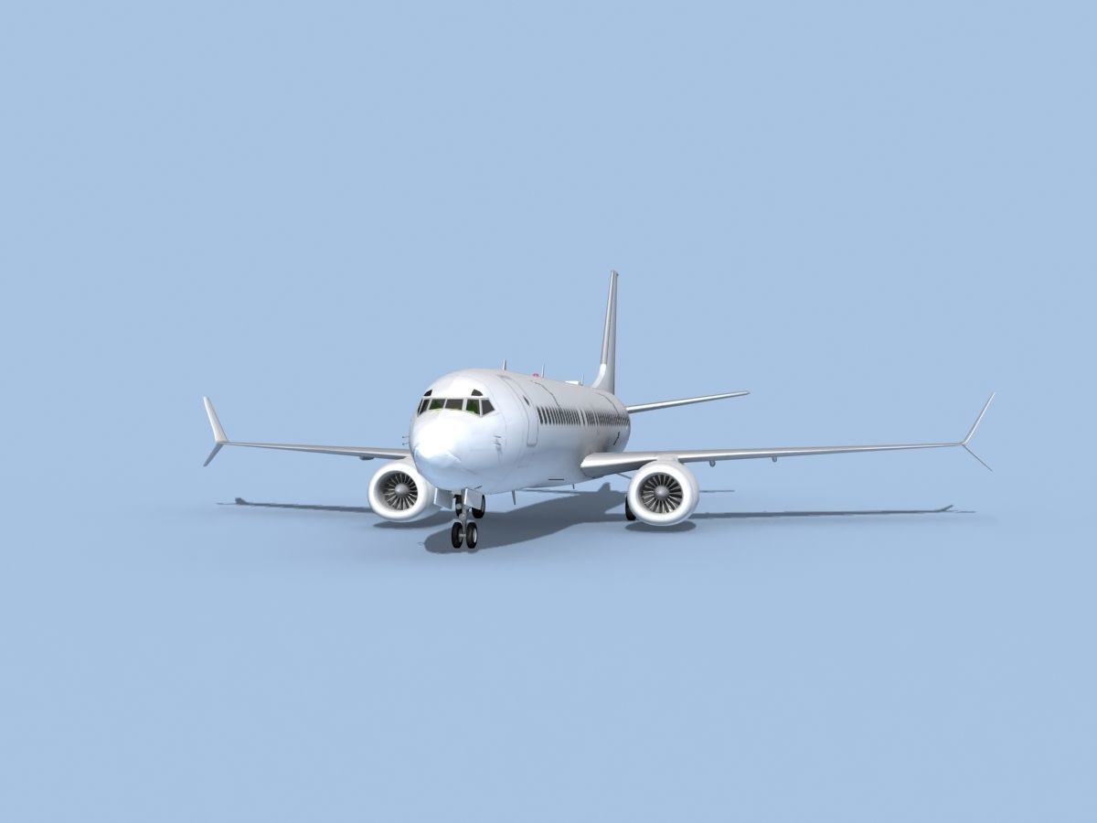 Boeing 737-800 Max Unmarked 3 3D model_1