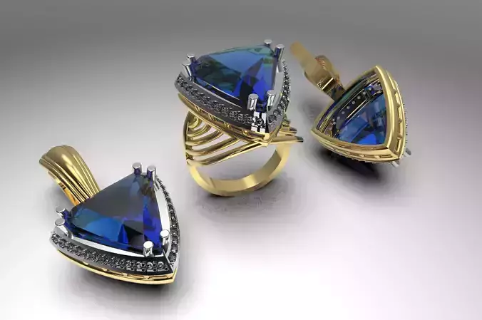 Ring earrings diamond