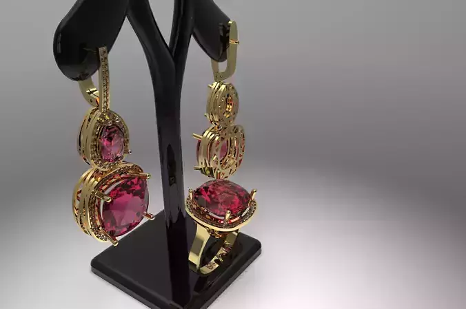 Ring earrings diamond