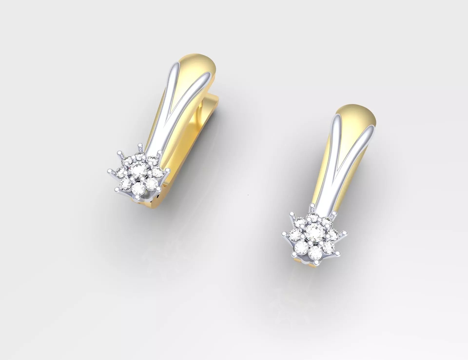 Flower earrings 3D print model