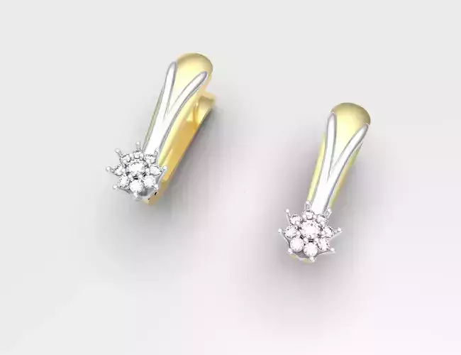 Flower earrings 3D print model