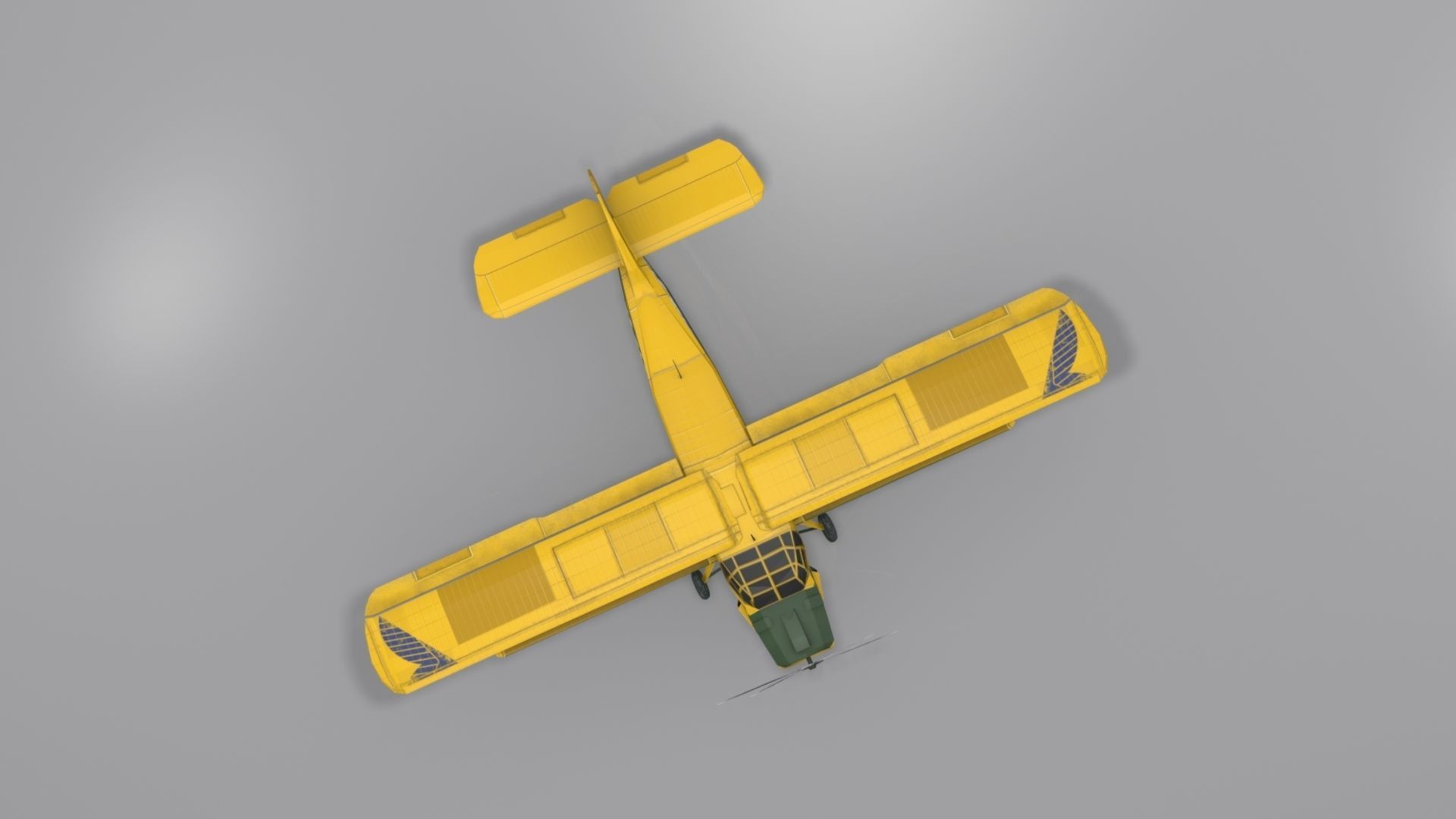 Airplane AN-2 biplane Low-poly 3D model_4