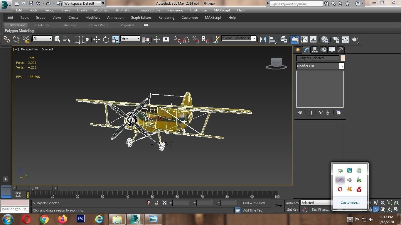 Airplane AN-2 biplane Low-poly 3D model_9