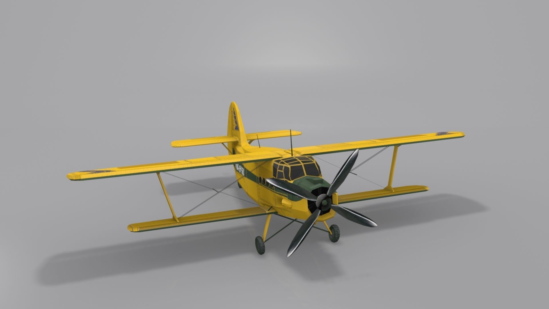 Airplane AN-2 biplane Low-poly 3D model_5