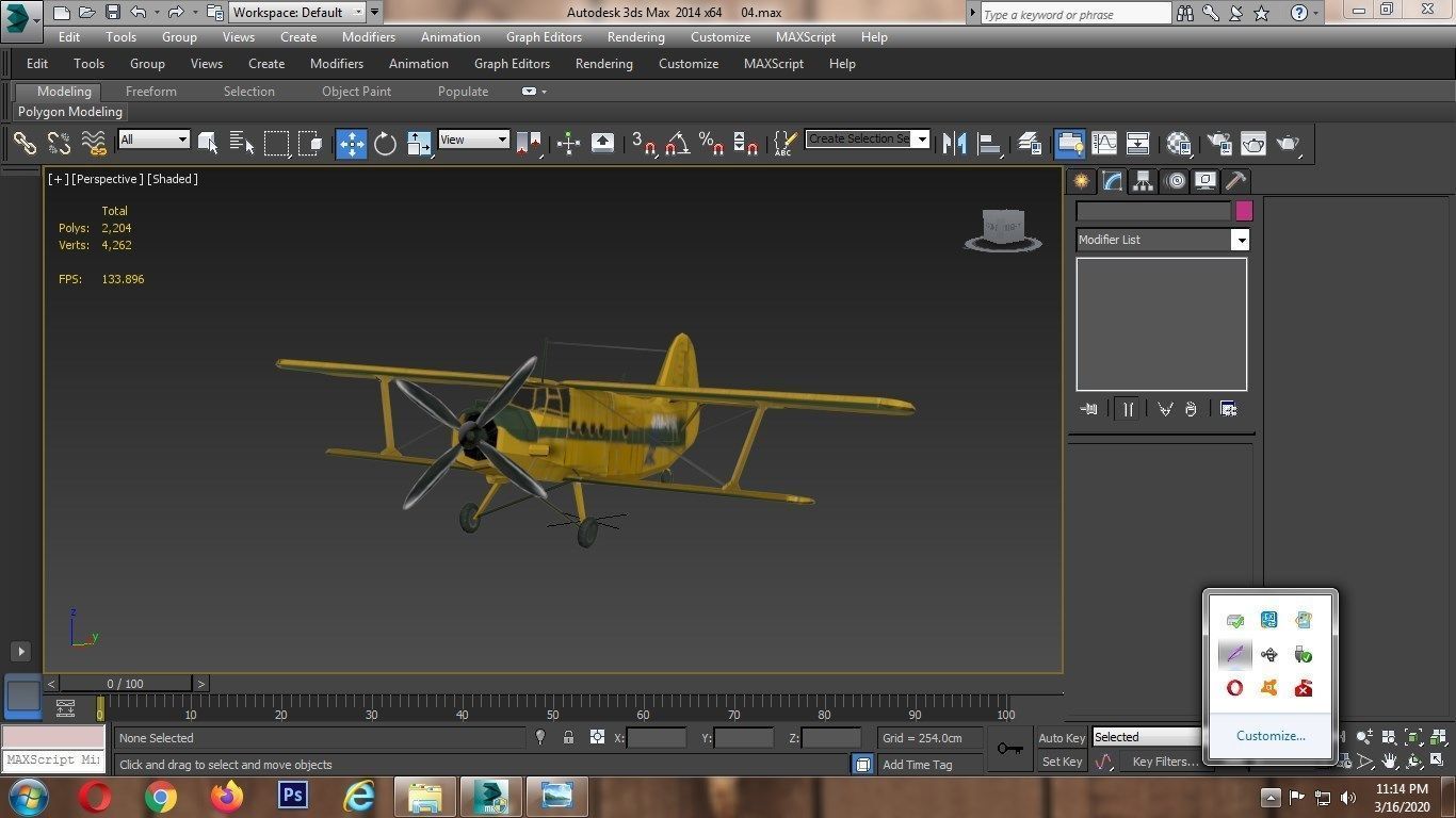 Airplane AN-2 biplane Low-poly 3D model_8