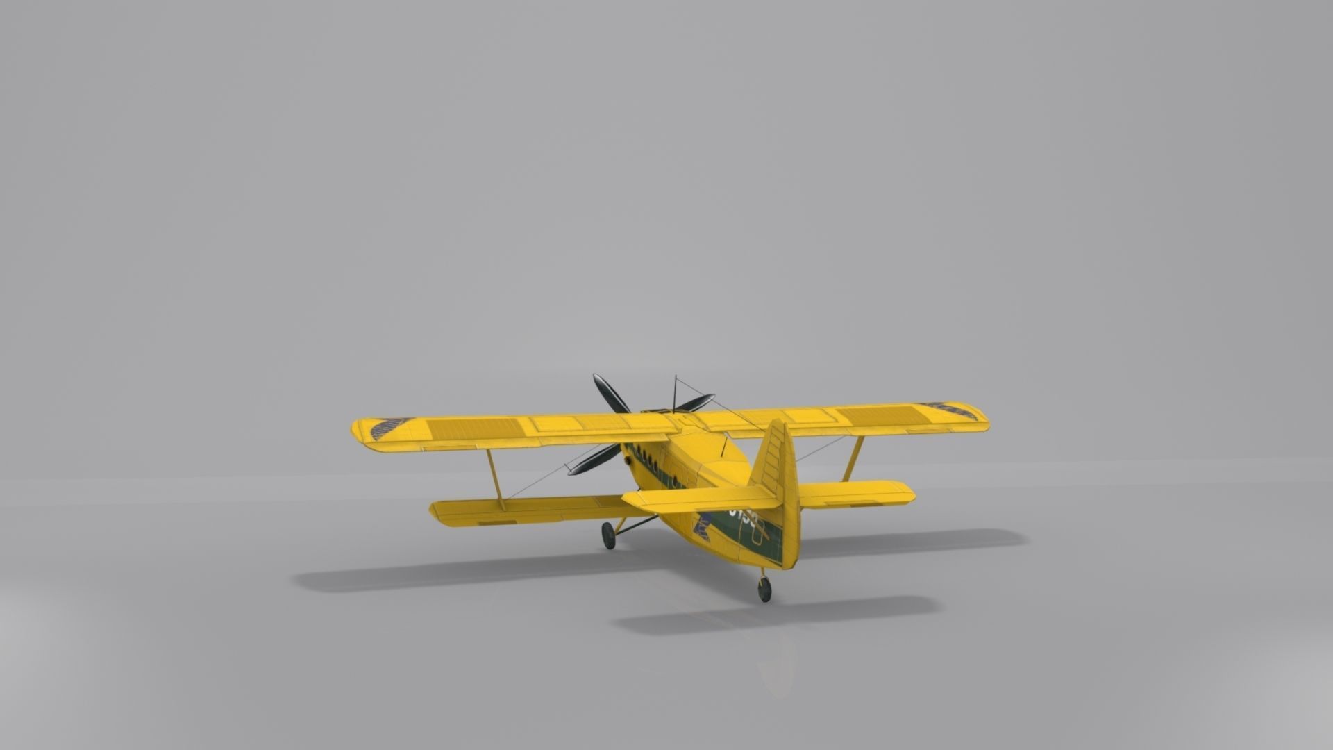 Airplane AN-2 biplane Low-poly 3D model_7