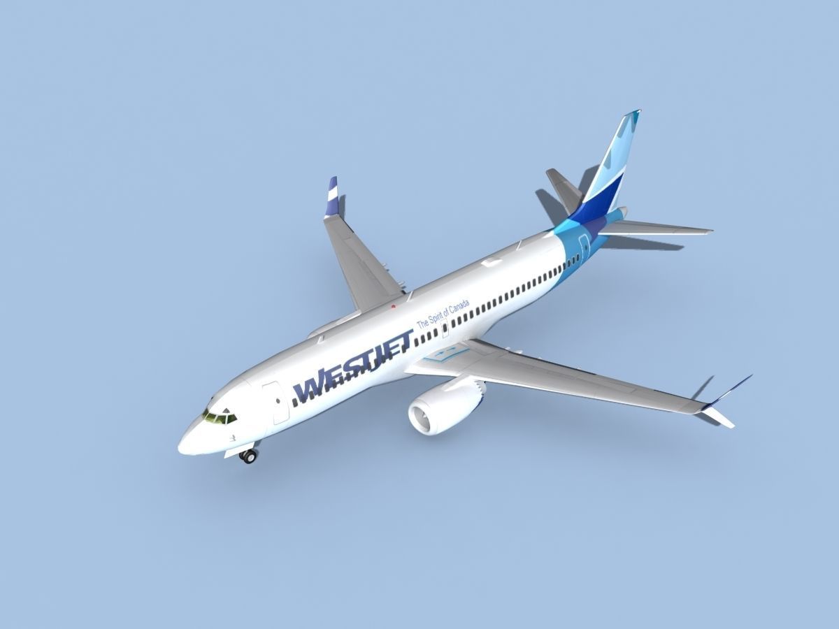 Boeing 737-800 Max WestJet 3D model_10