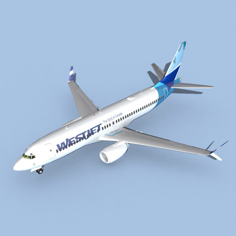 Boeing 737-800 Max WestJet 3D model_11