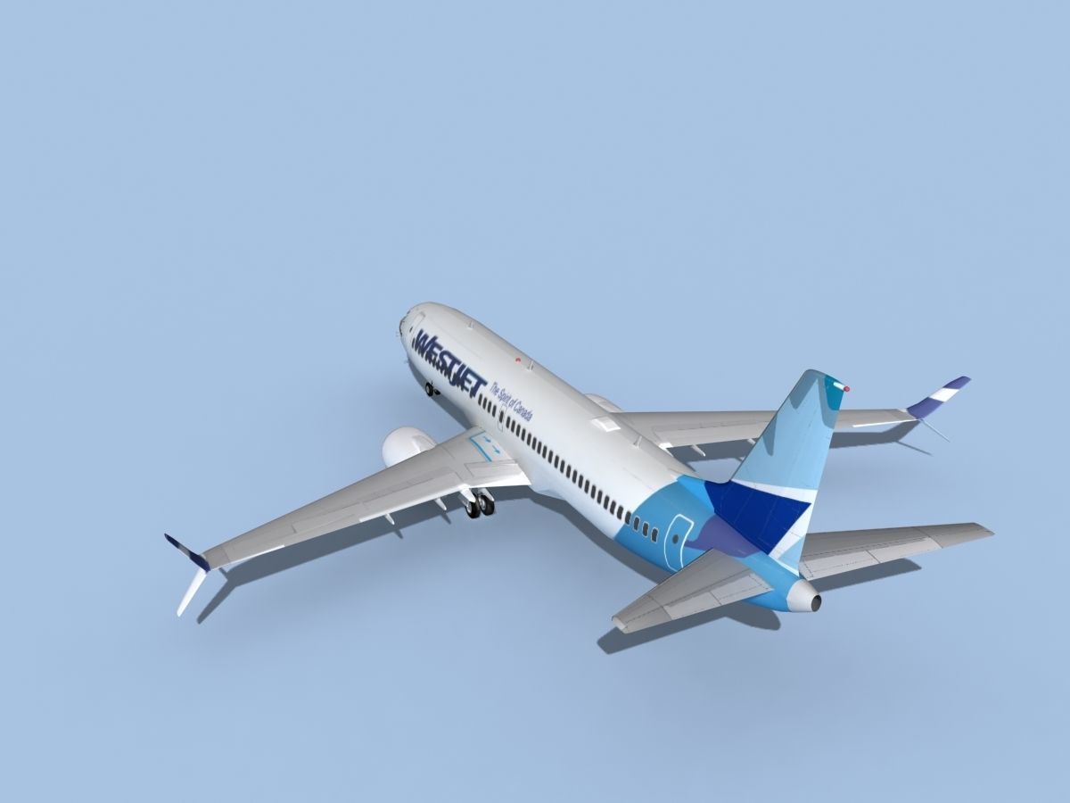 Boeing 737-800 Max WestJet 3D model_7