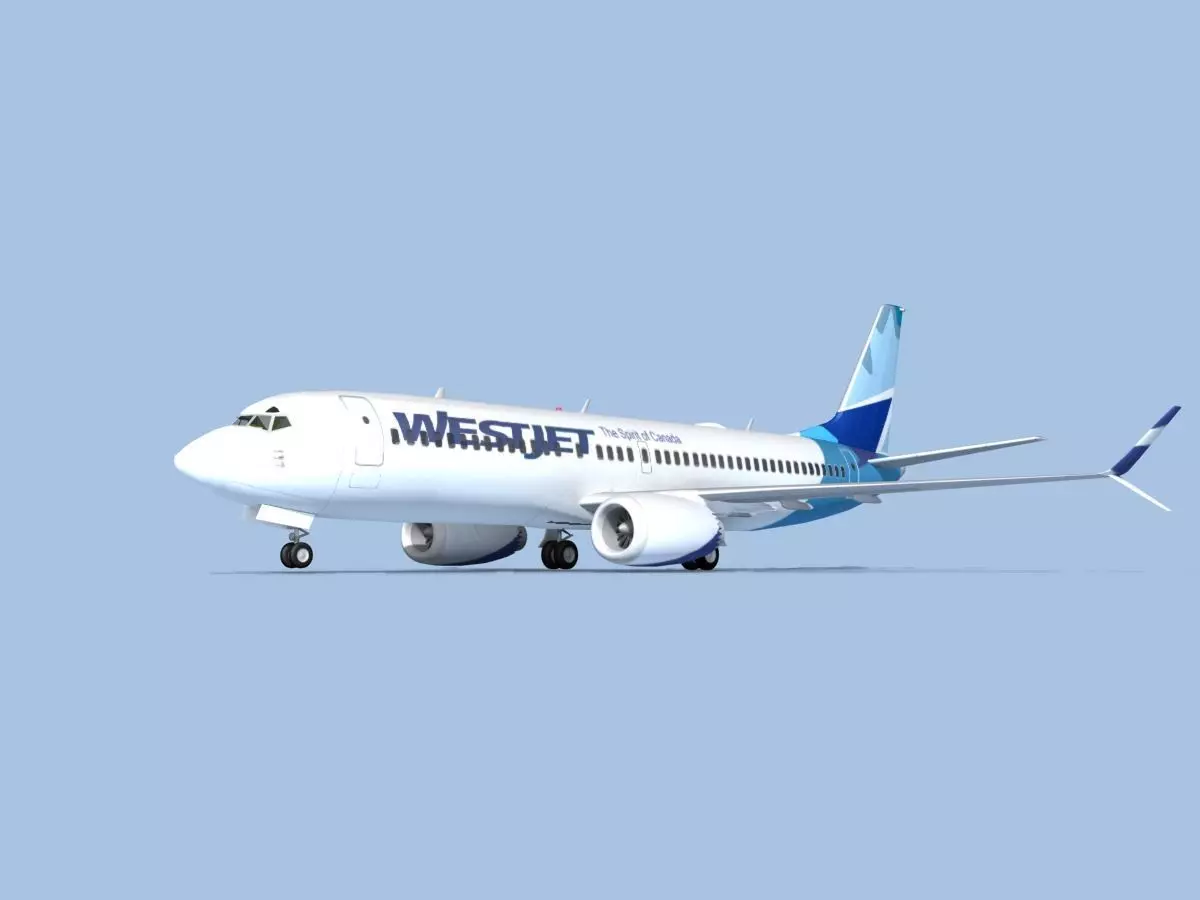 Boeing 737-800 Max WestJet 3D model_0