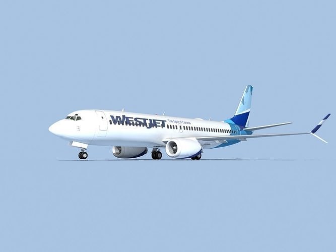 Boeing 737-800 Max WestJet 3D model