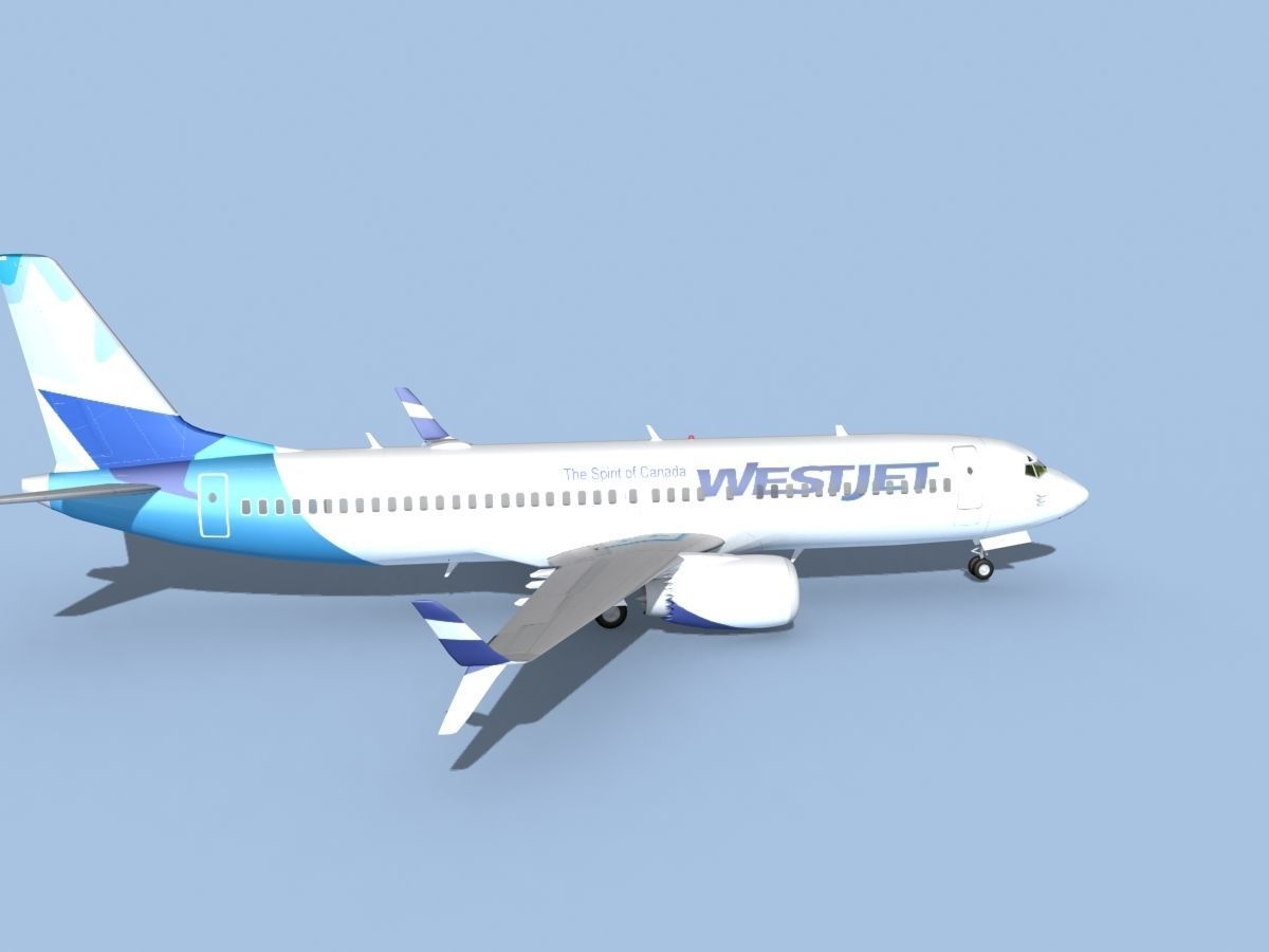 Boeing 737-800 Max WestJet 3D model_4