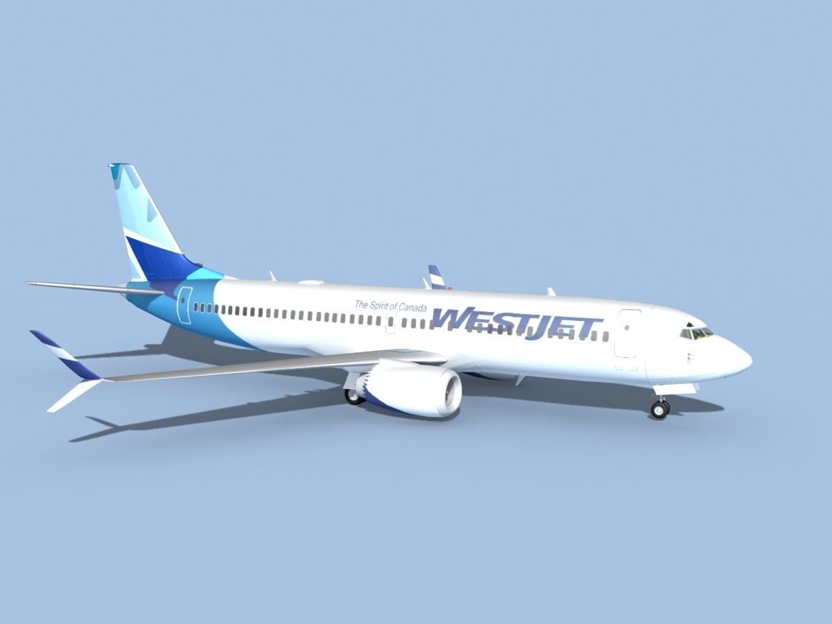Boeing 737-800 Max WestJet 3D model_3